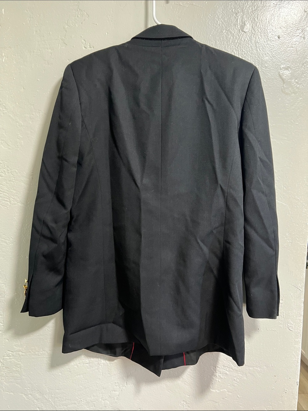 Burberry's Vintage Dark Navy Wool Double Breasted Blazer Gold Buttons - Picture 9 of 10